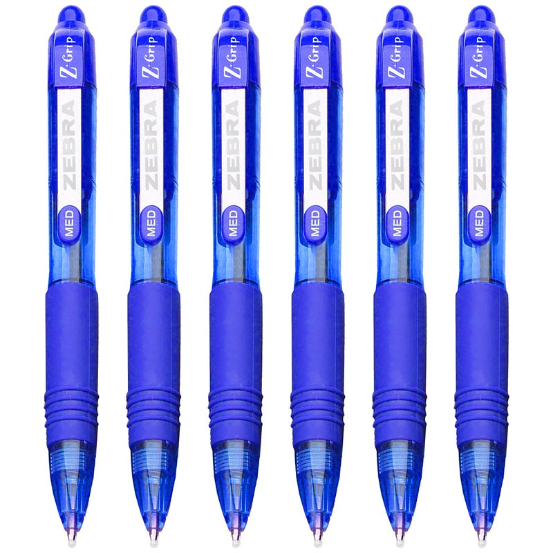 ZEBRA Z-Grip Smooth Mini Retractable Ballpoint Pens - 1.0mm - Blue - Pack of 6 - Image 1